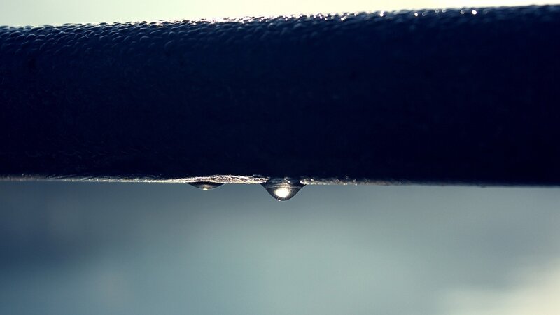 Water Droplets on Pipe