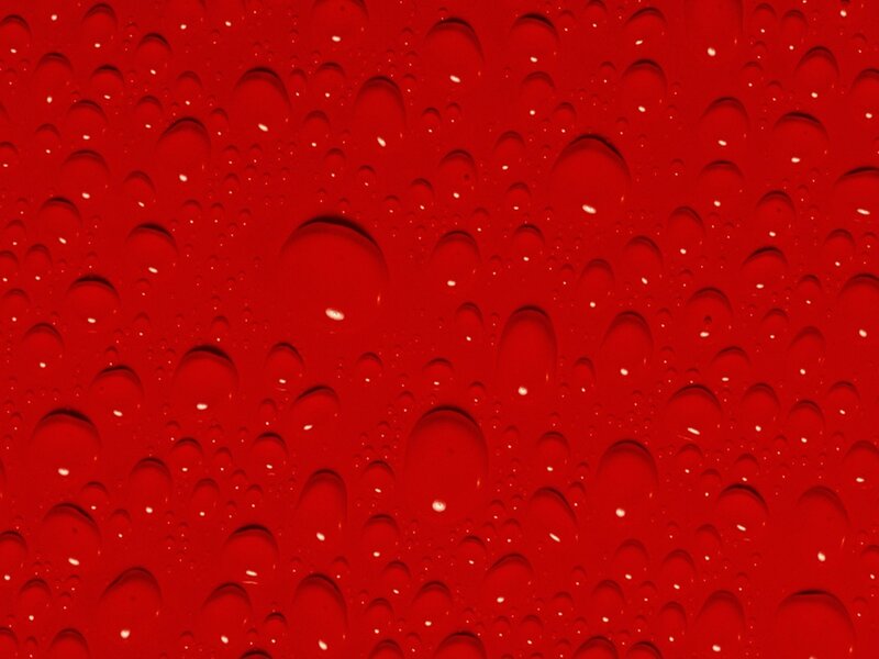 Water Droplets on Red Surface — Calm