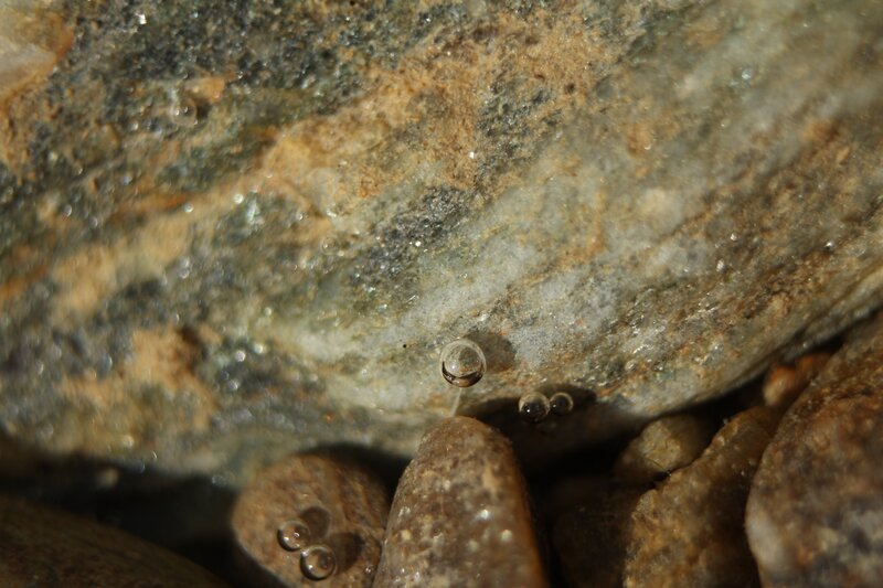 Water Droplets on Rock