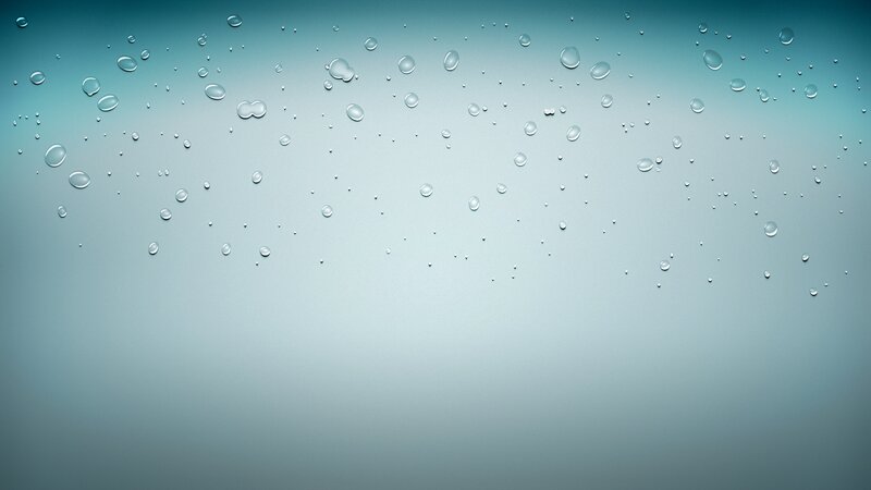 Water Droplets on Surface — Blue, Calm, Photograph, Gradient