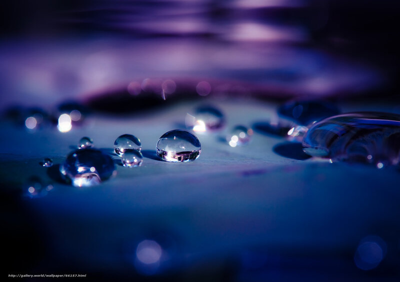 Water Droplets on Surface — Blue, Dramatic, Night