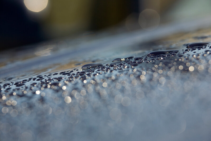 Water Droplets on Surface — Blue
