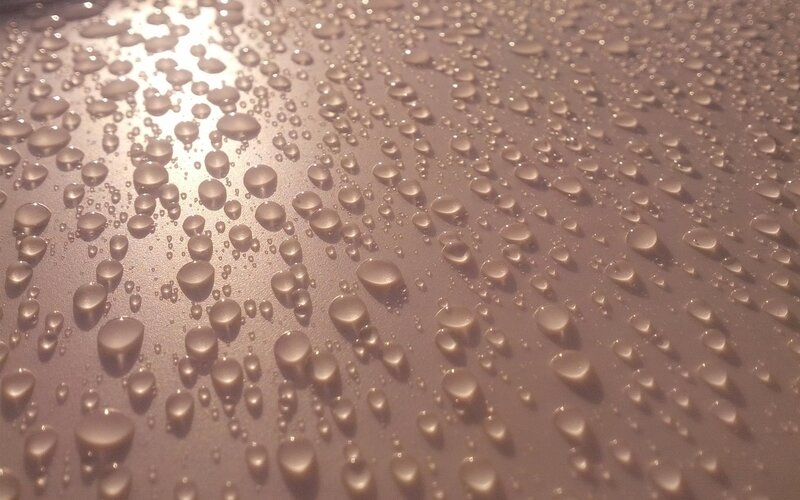 Water Droplets on Surface — Brown, Calm