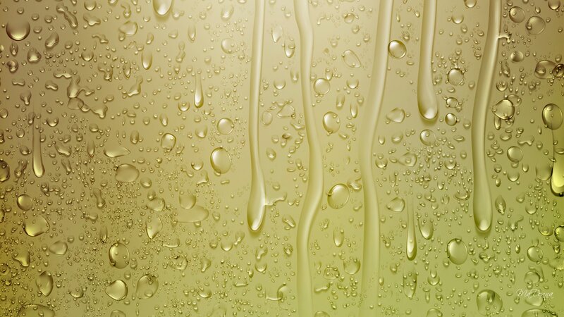 Water Droplets on Surface — Gold