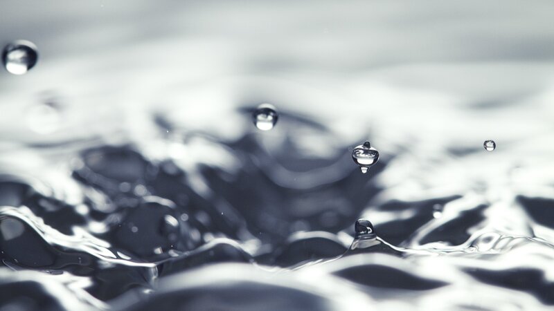Water Droplets on Surface — Gray, Calm, Photograph, Droplet