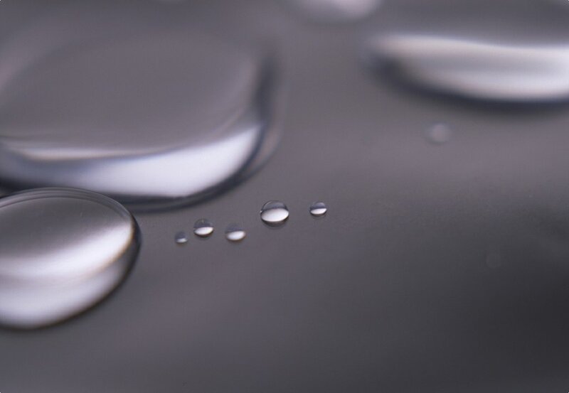 Water Droplets on Surface — Gray, Calm, Photograph, Droplet, White
