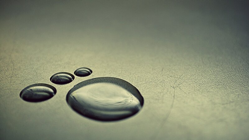 Water Droplets on Surface — Gray, Calm, Photograph
