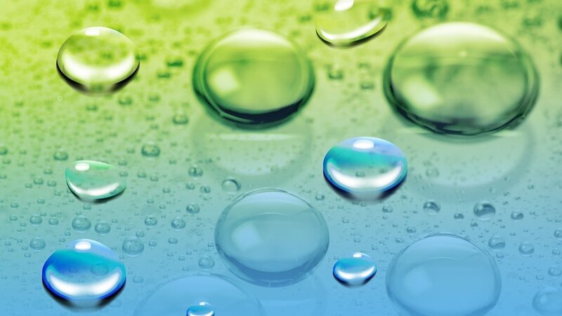 Water Droplets on Surface — Green