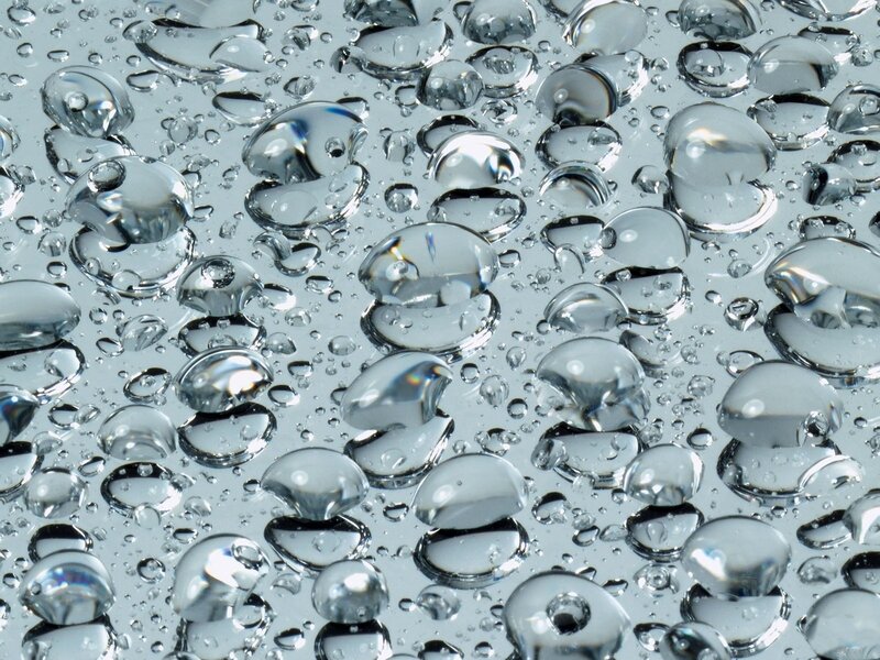 Water Droplets on Surface — Silver