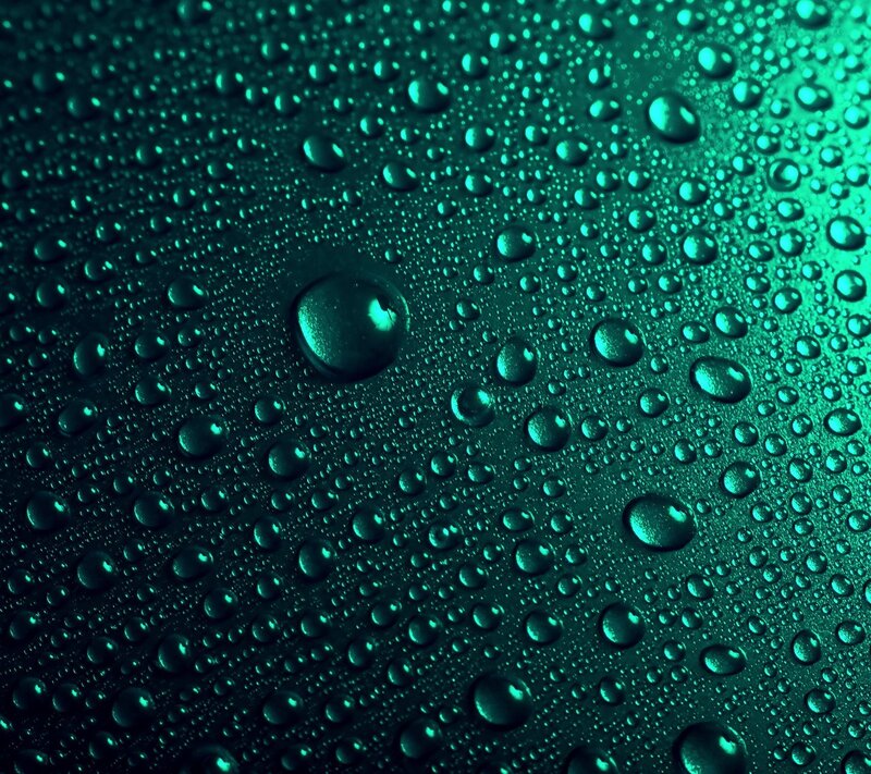 Water Droplets on Surface — Teal