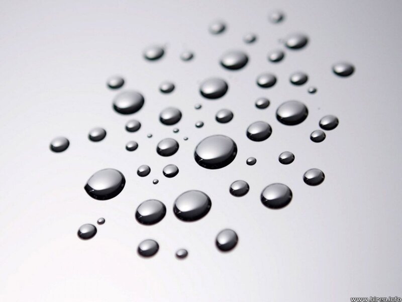 Water Droplets on Surface — White