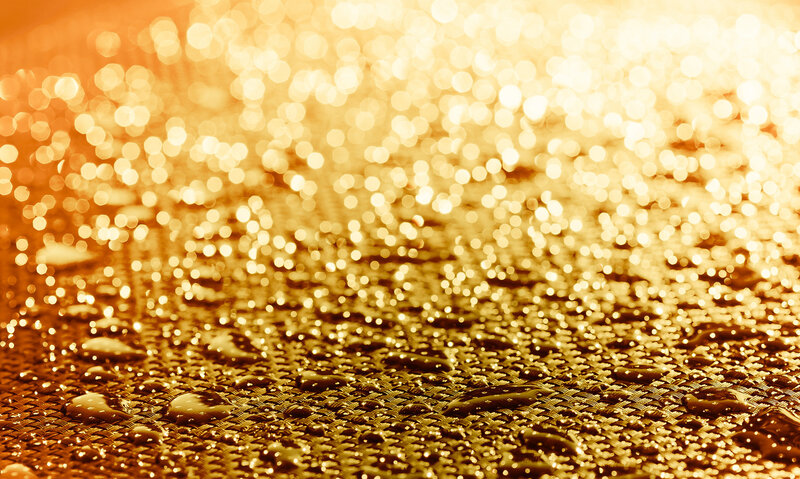 Water Droplets on Textured Surface — Gold