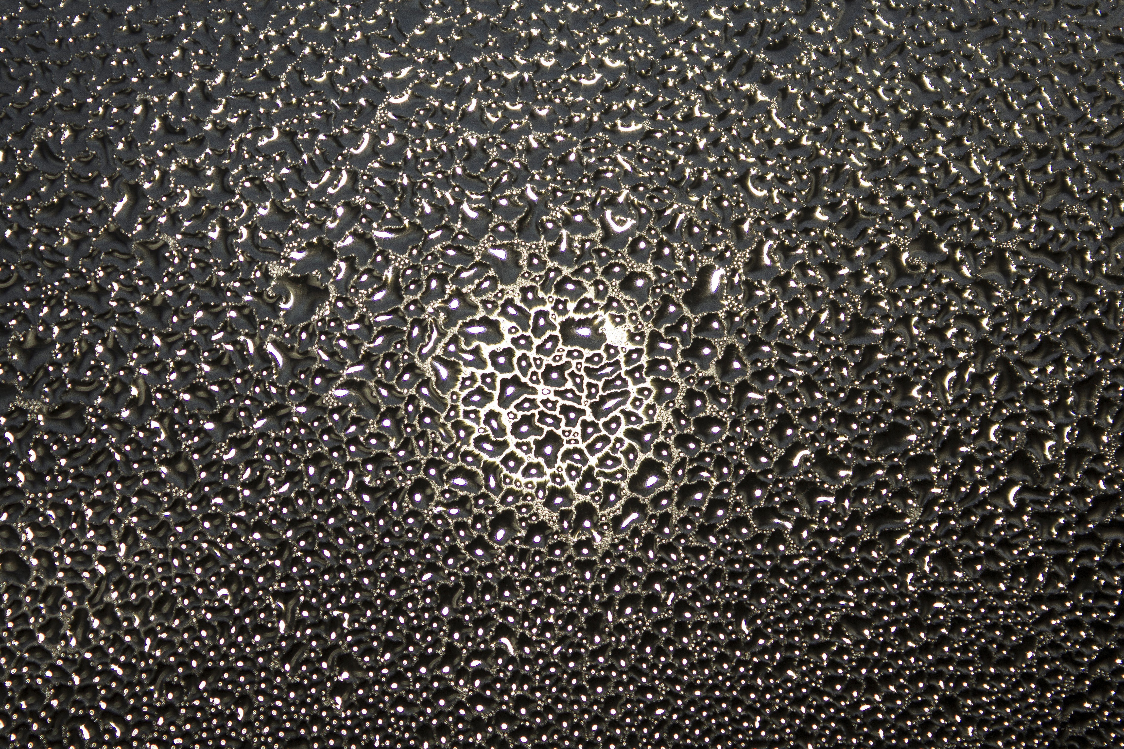 Water droplets on textured surface