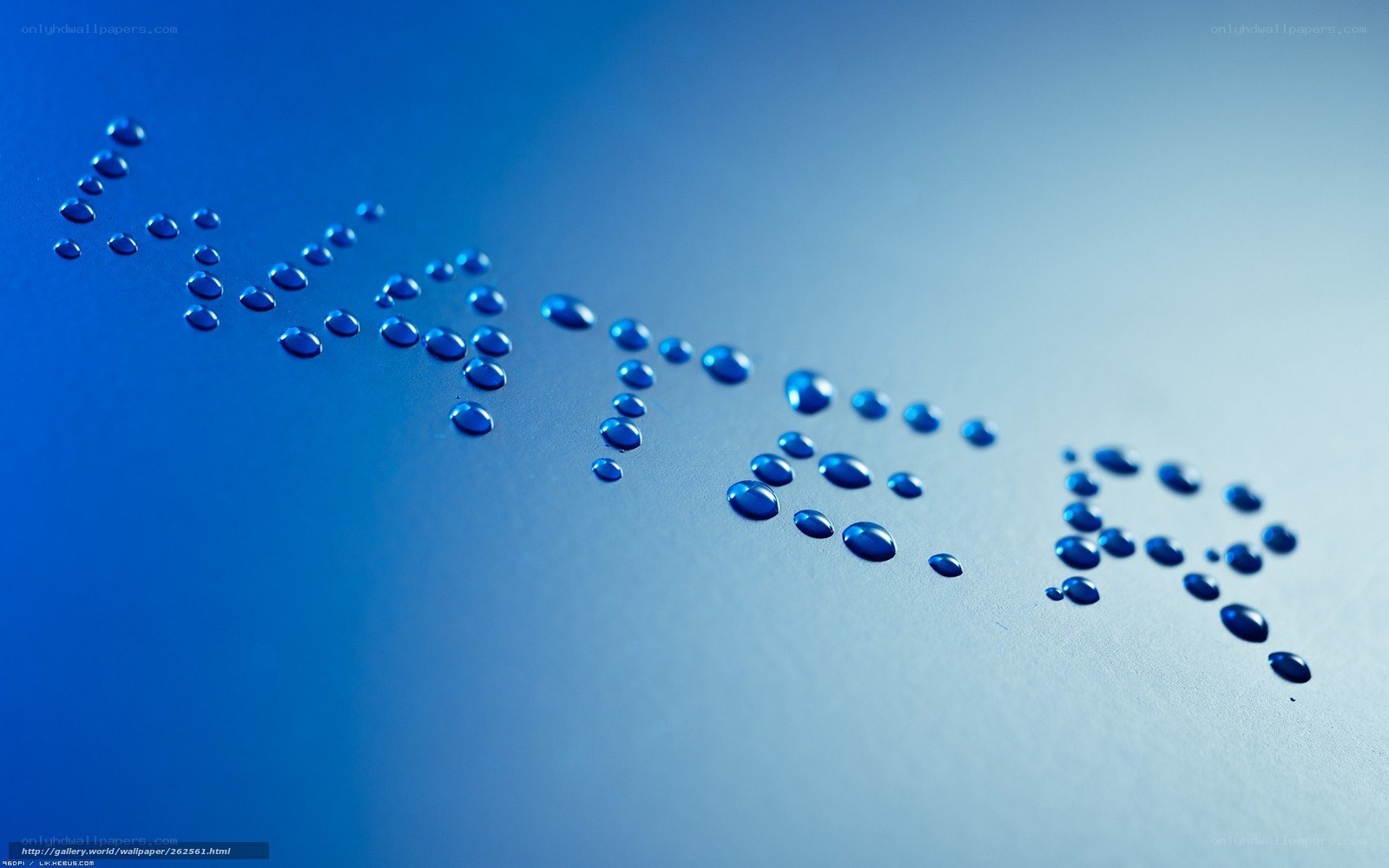 Water droplets spelling DNA