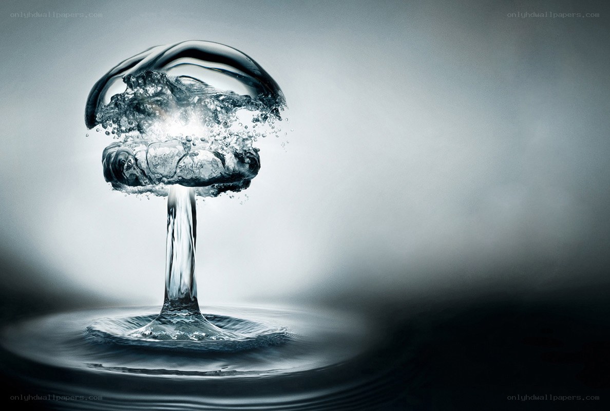 Water explosion mushroom cloud