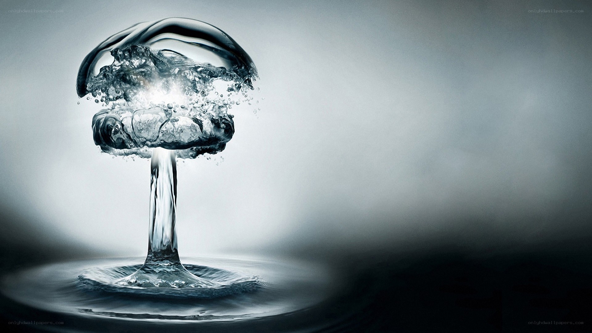 Water explosion mushroom cloud
