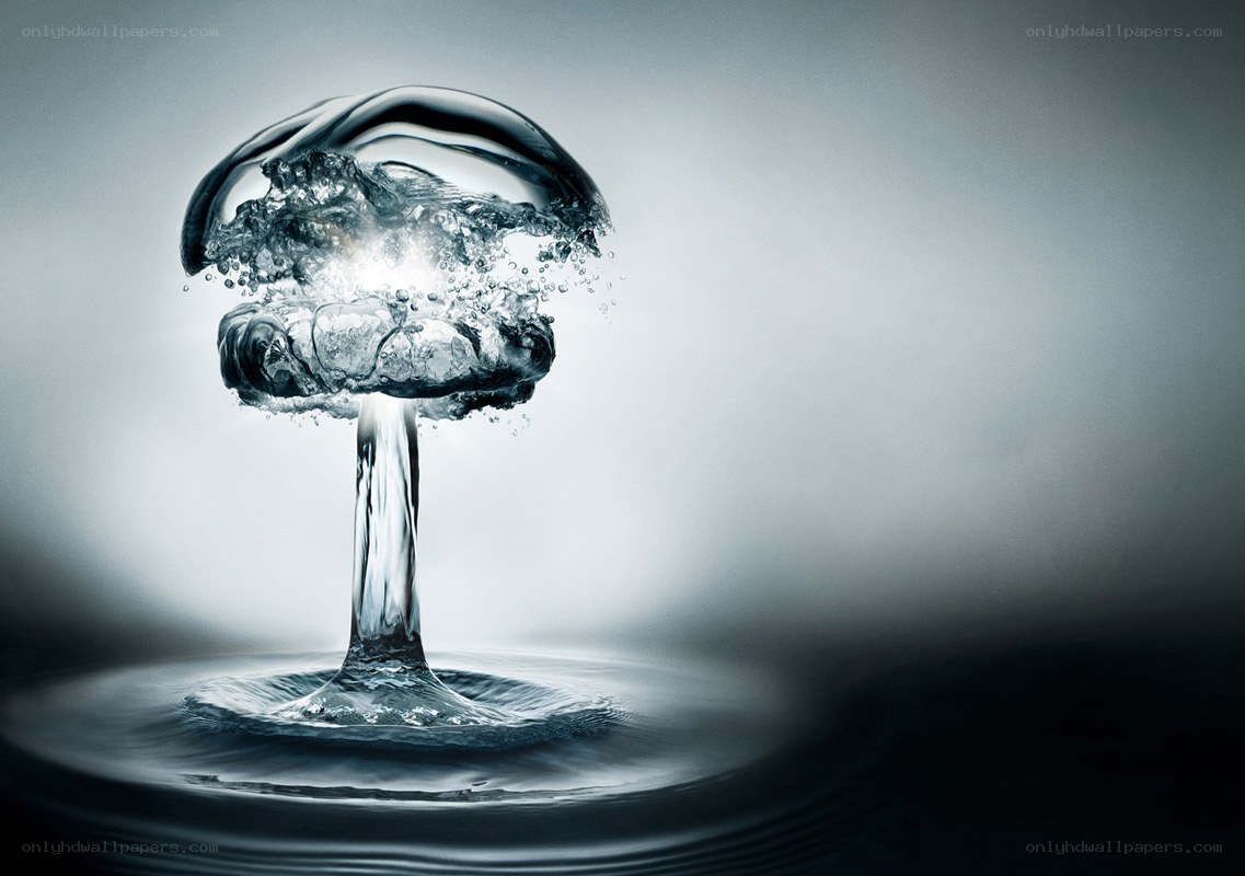 Water explosion mushroom cloud