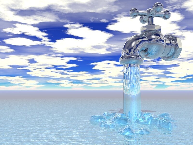 Water faucet in ocean