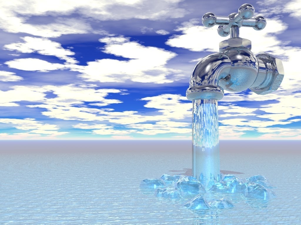Water faucet in ocean