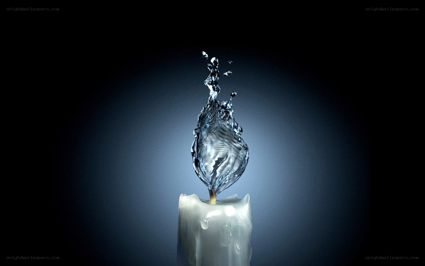 Water flame candle