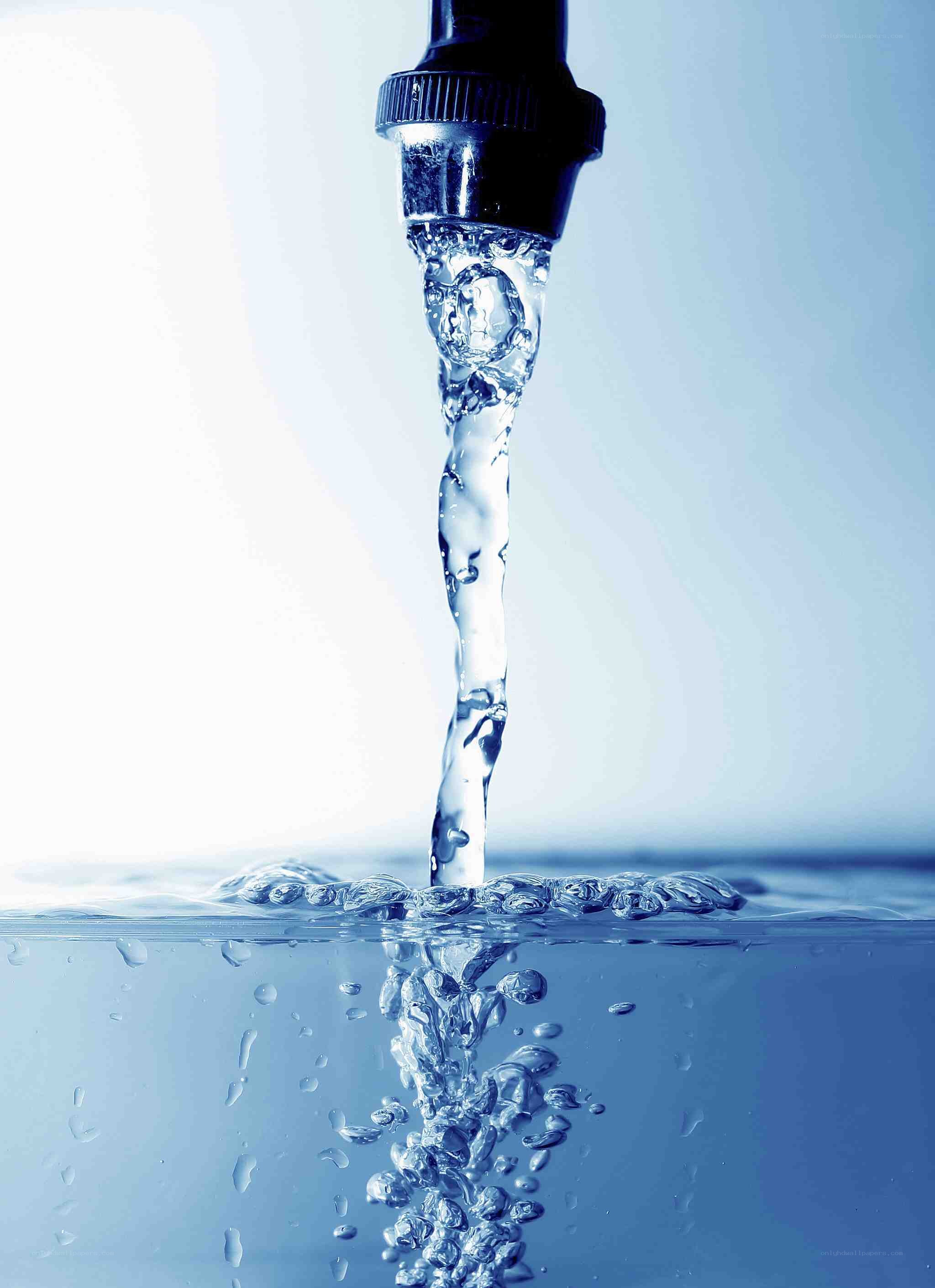 Water flowing from a faucet