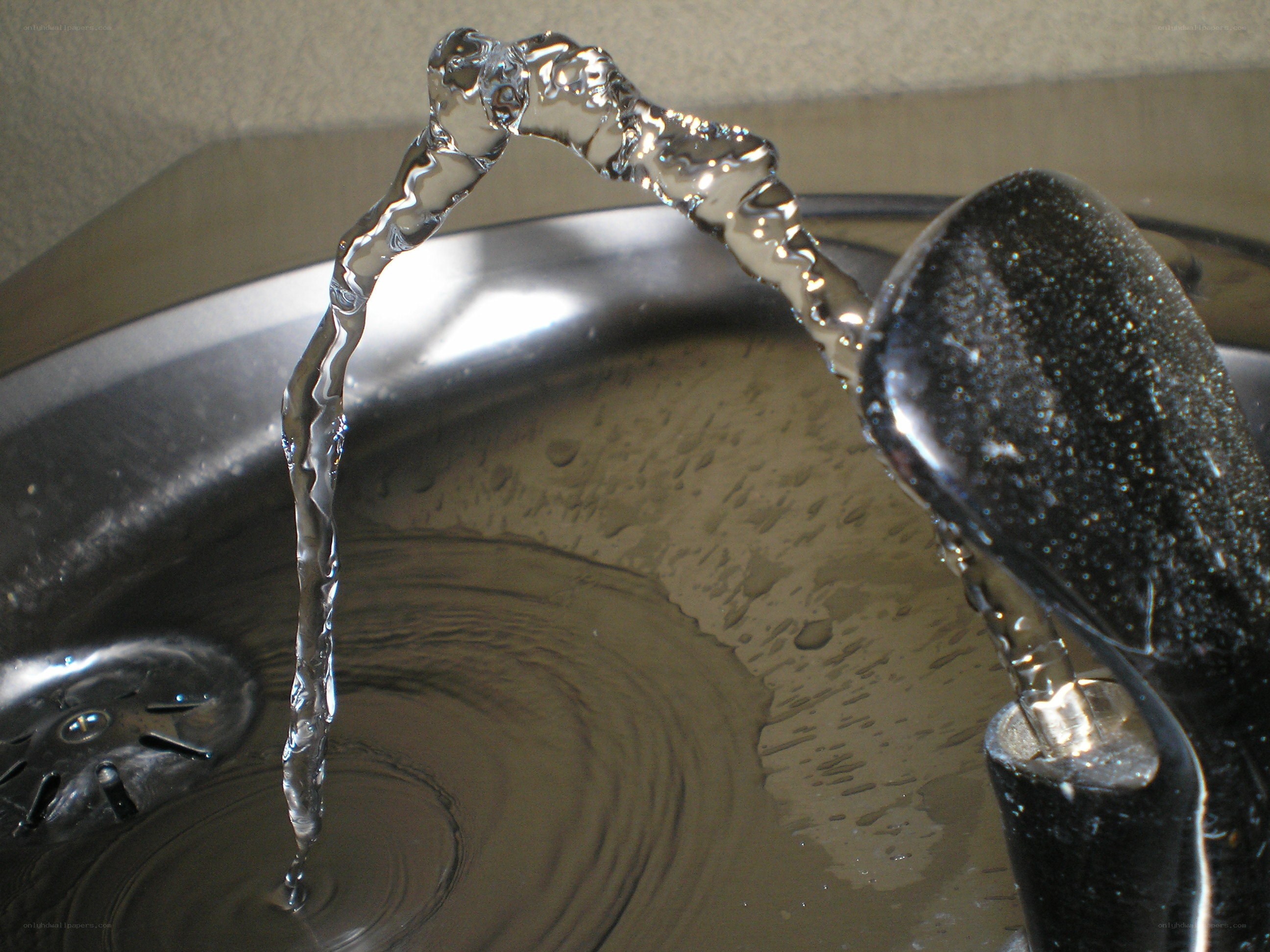Water flowing from a faucet
