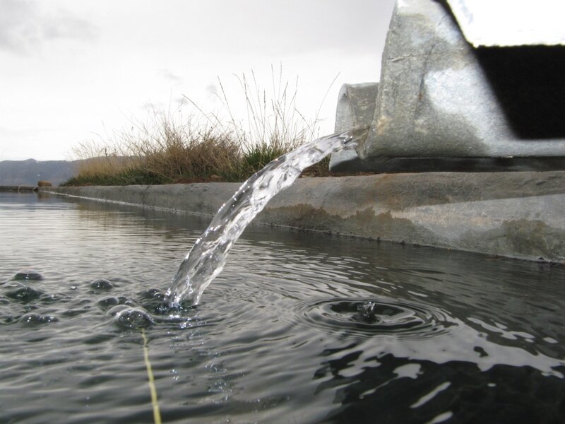 Water flowing from a pipe