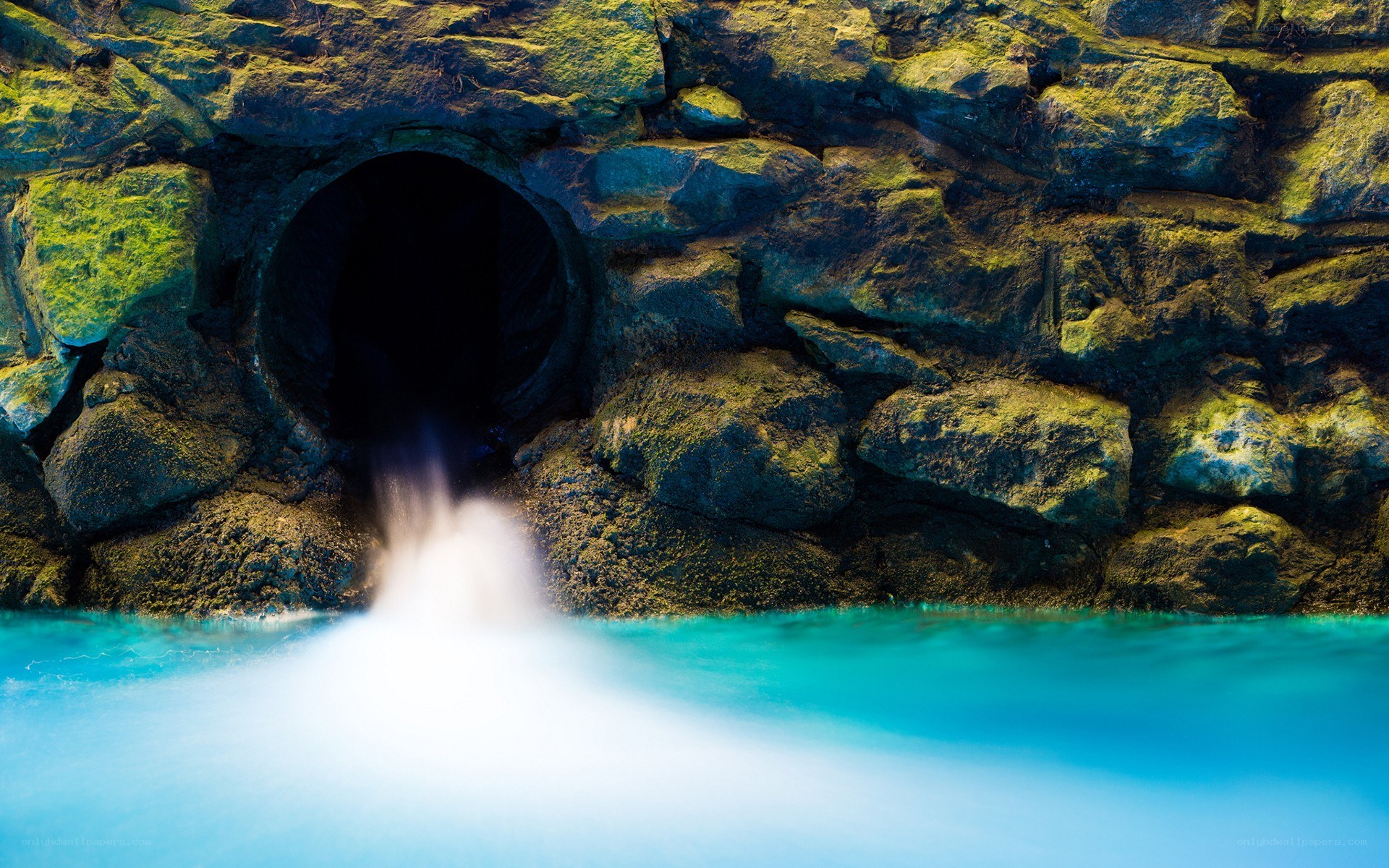 Water flowing from a tunnel