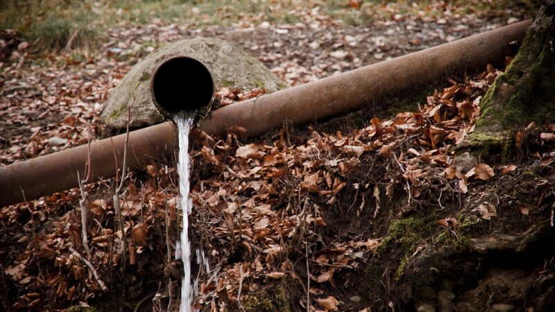 Water flowing from pipe