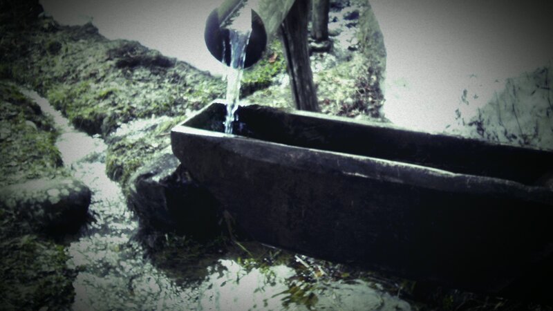 Water flowing into a trough