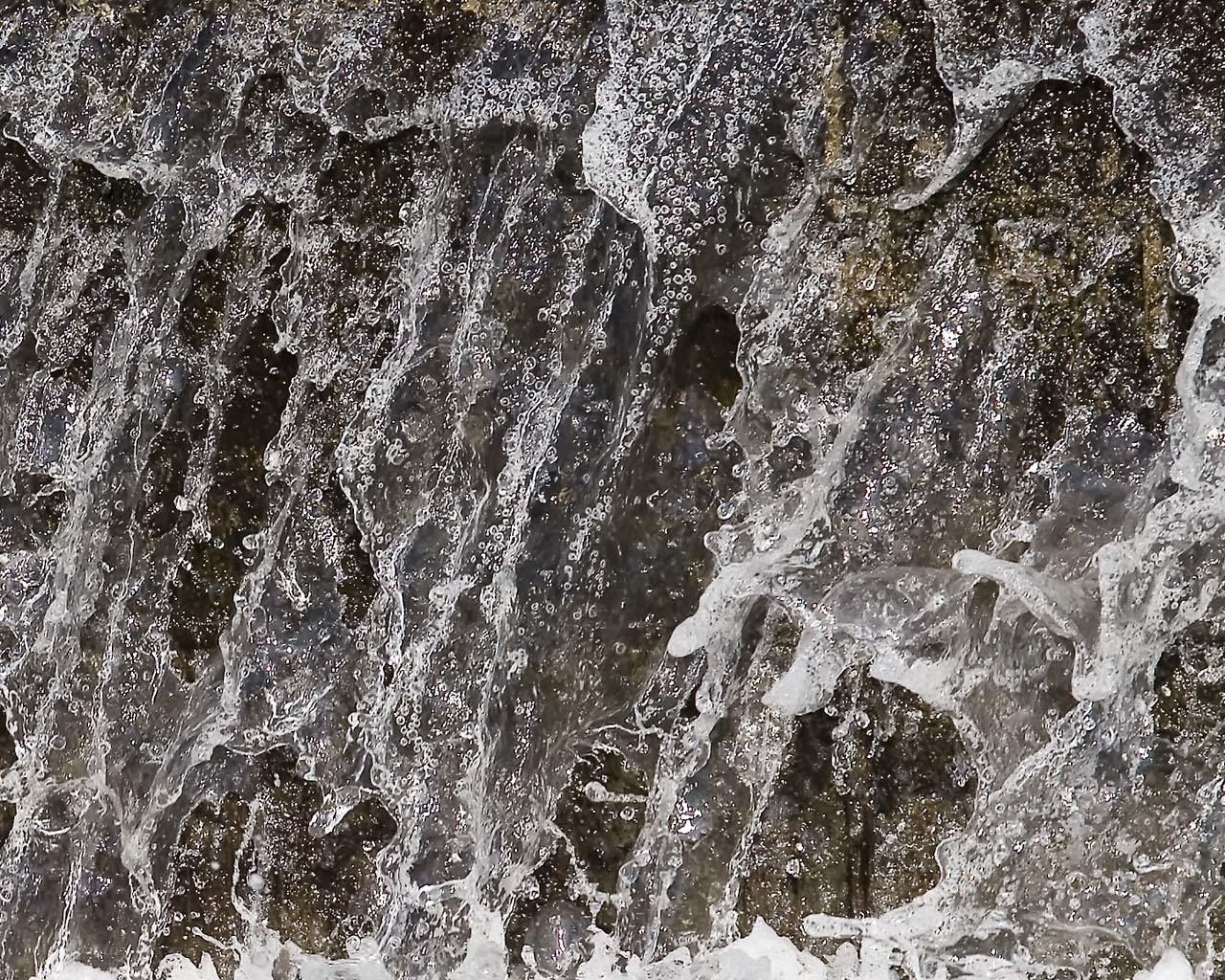 Water flowing over rocks