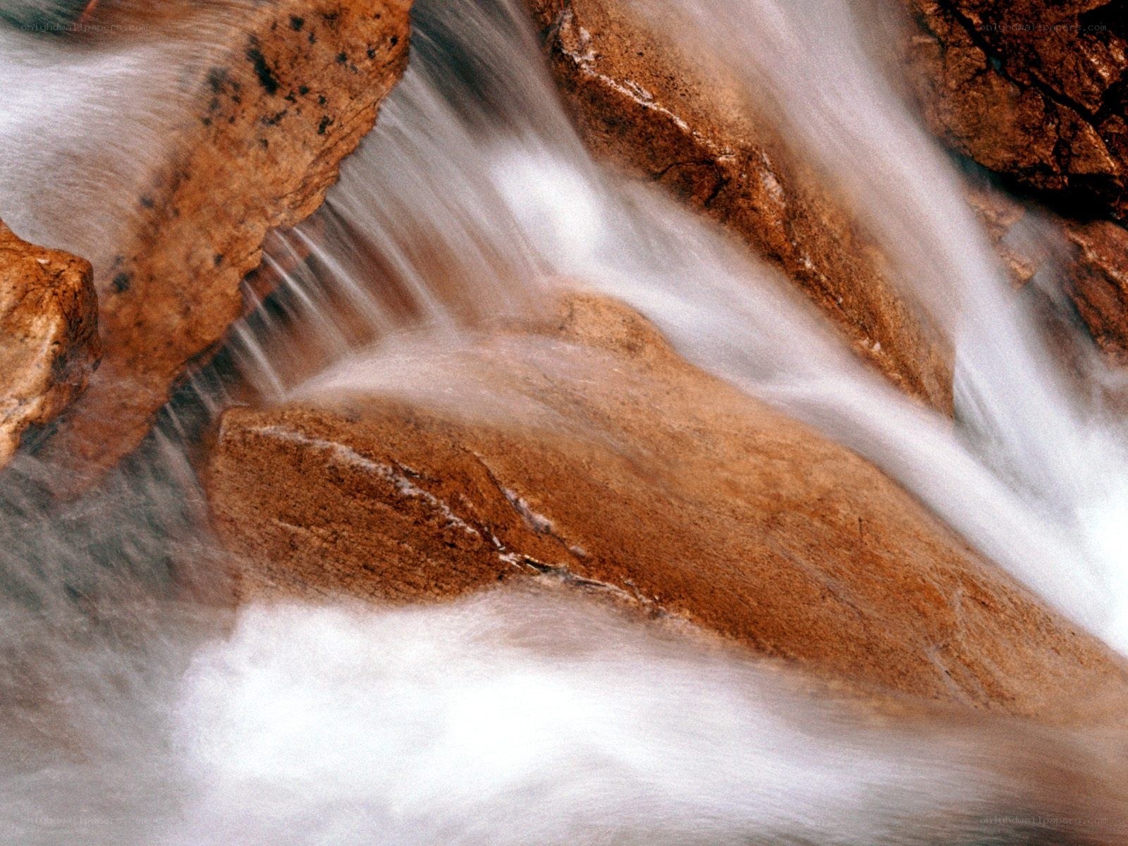 Water flowing over rocks