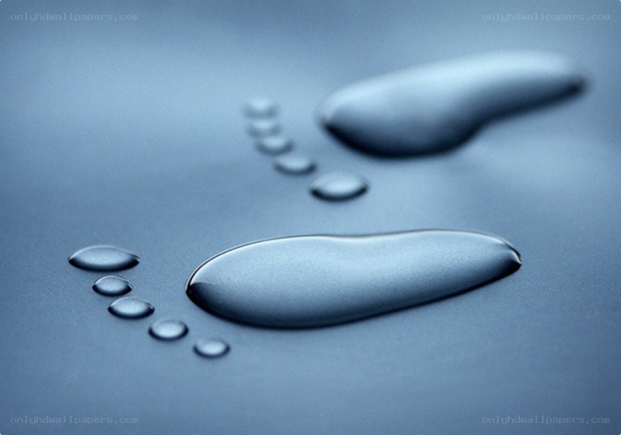 Water footprints on a surface