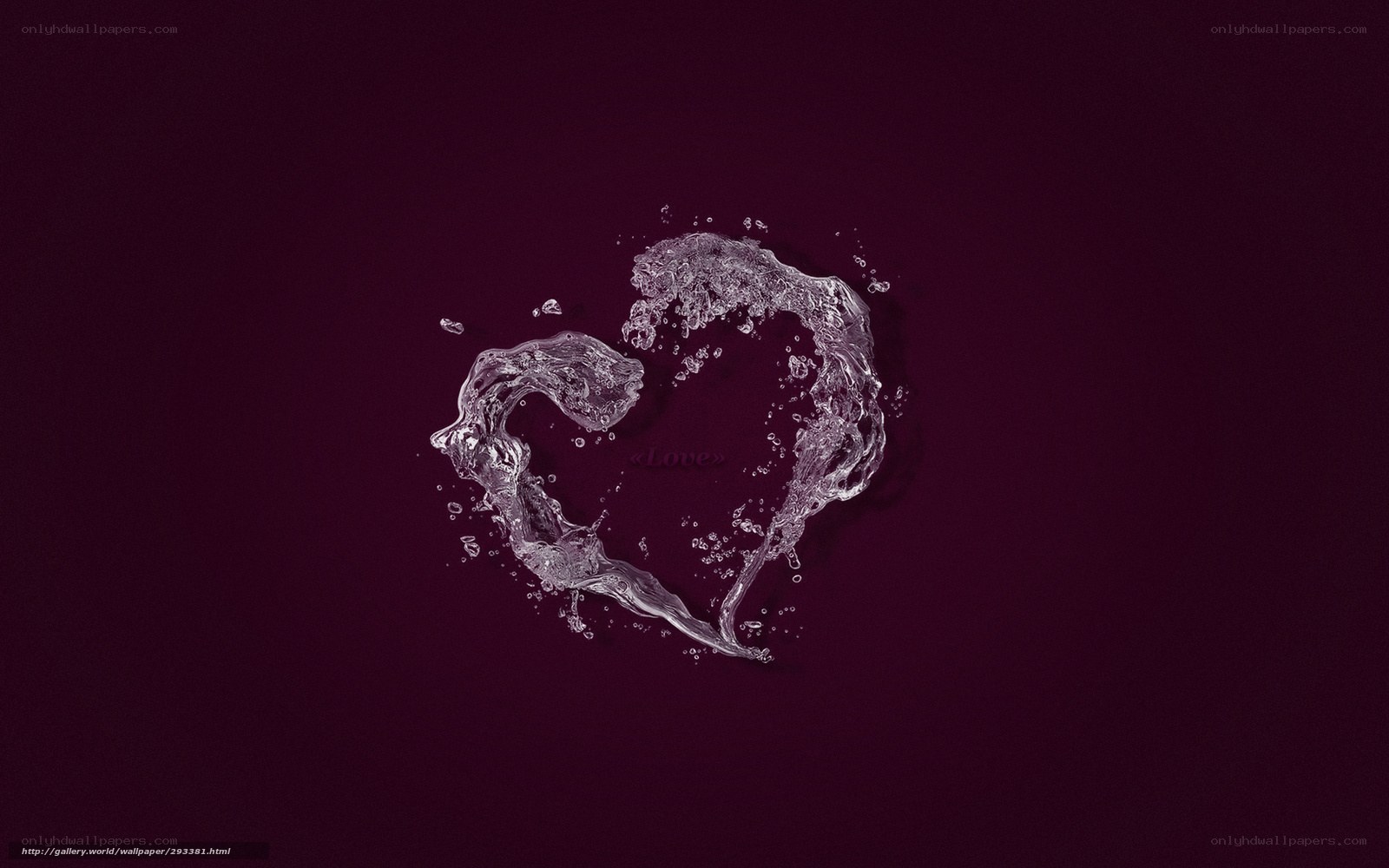 Water forming a heart shape