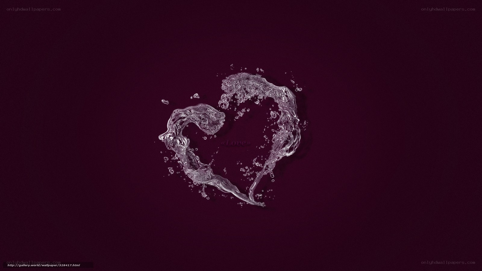 Water forming a heart shape