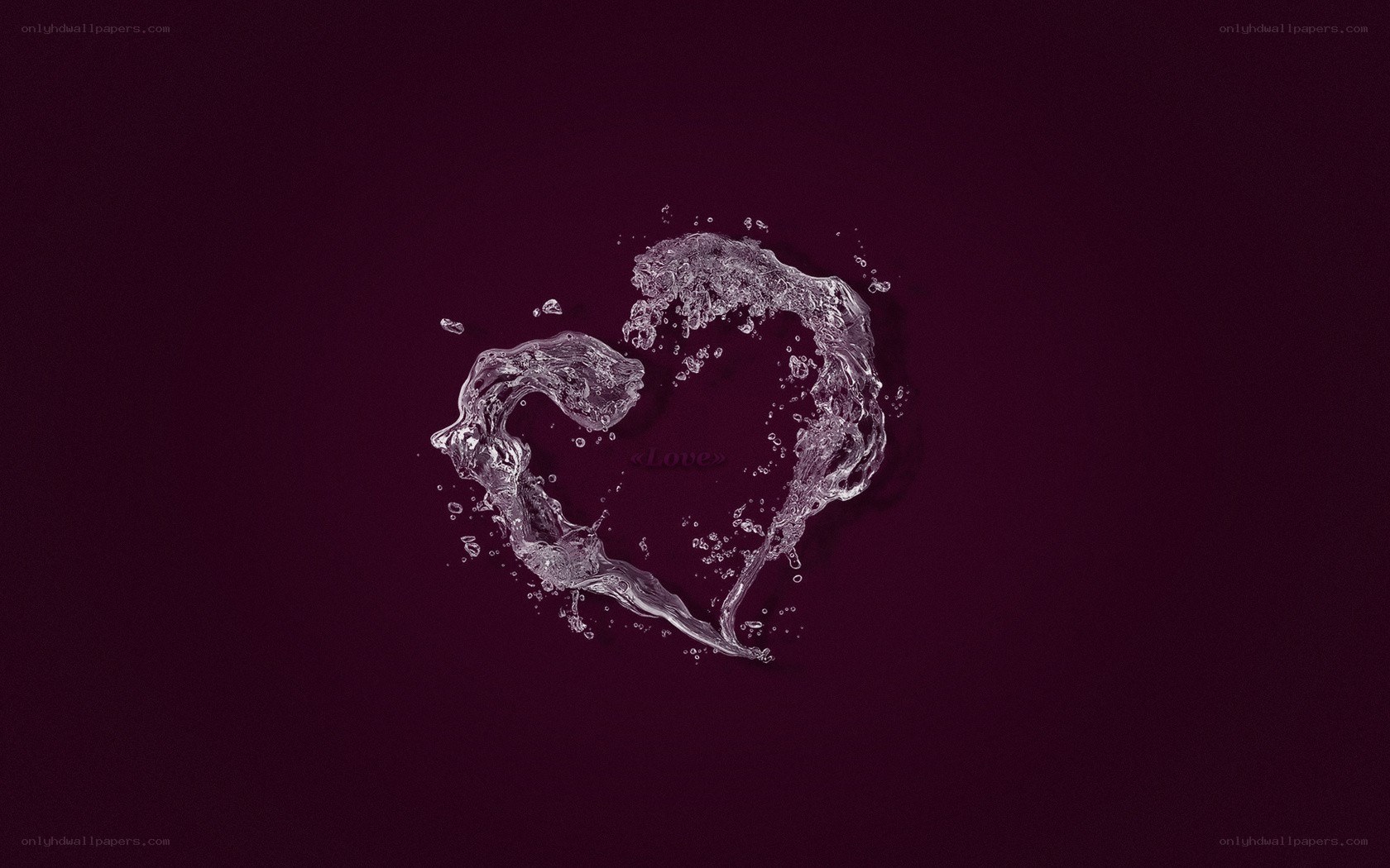 Water forming a heart shape