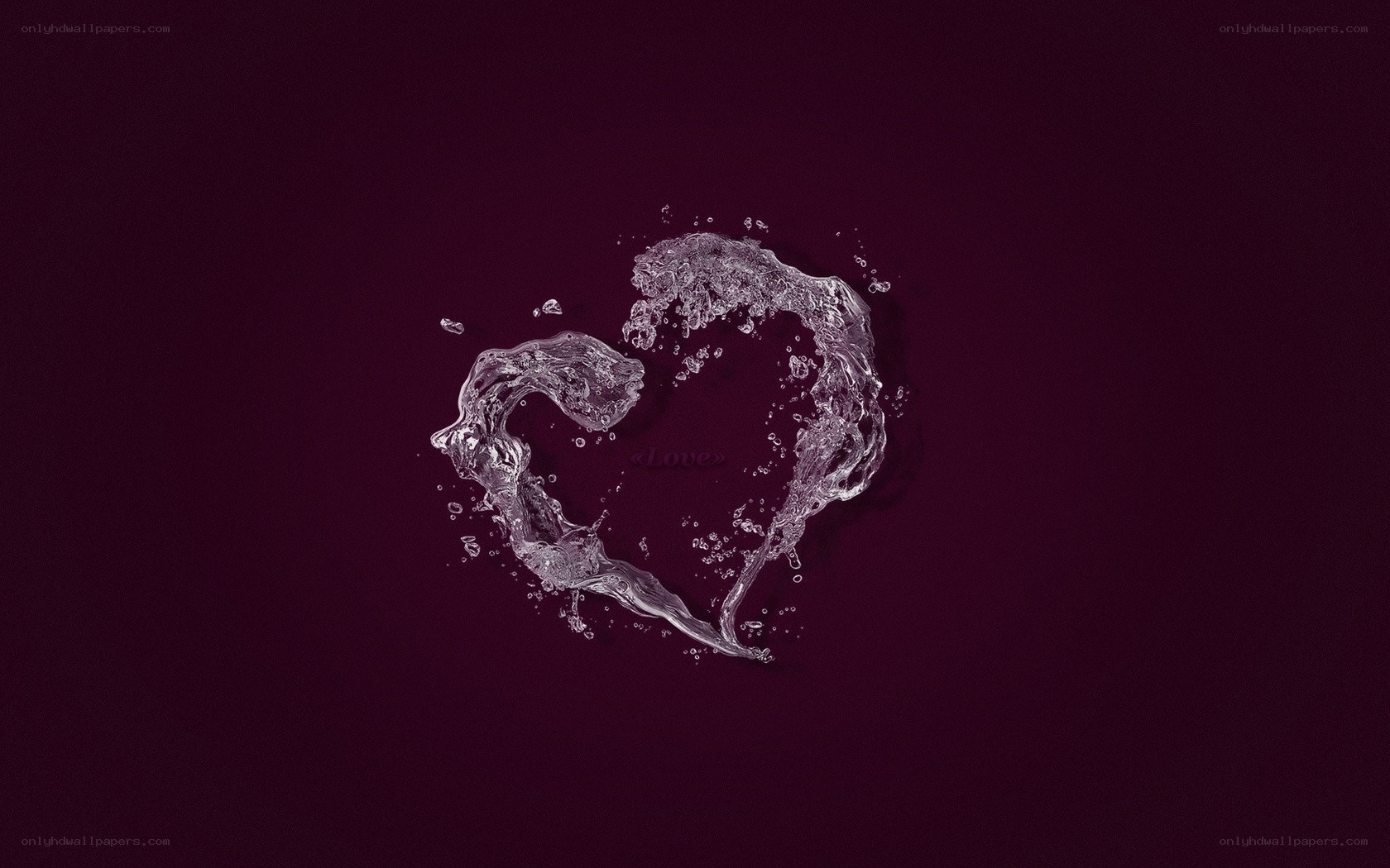 Water forming a heart shape