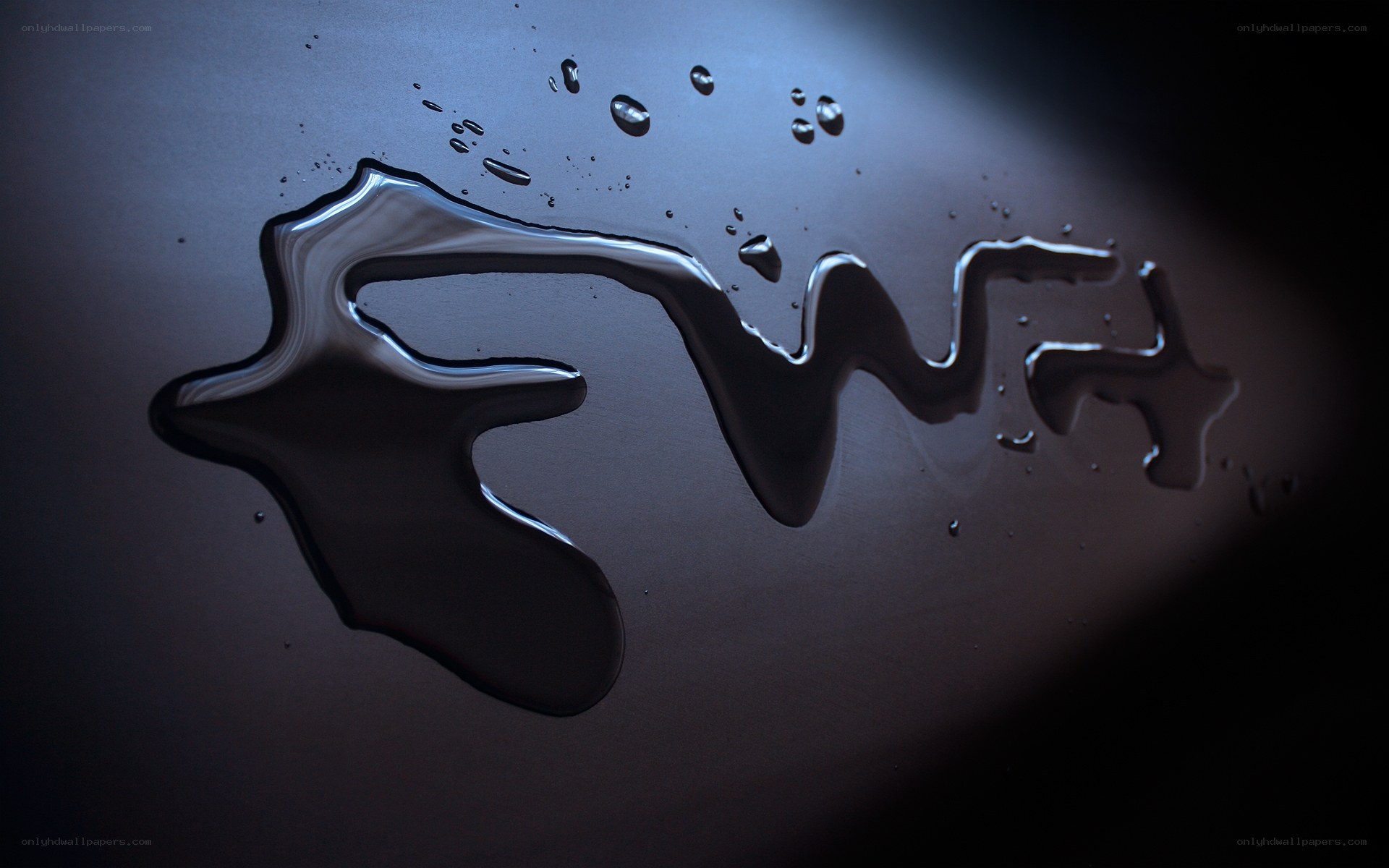 water forming a logo