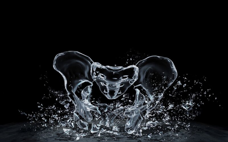 Water forming a pelvis
