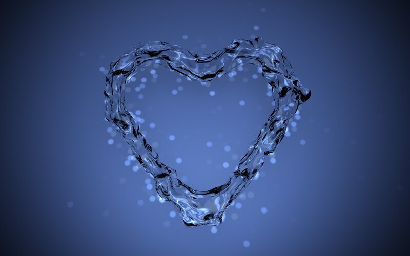 Water heart shape
