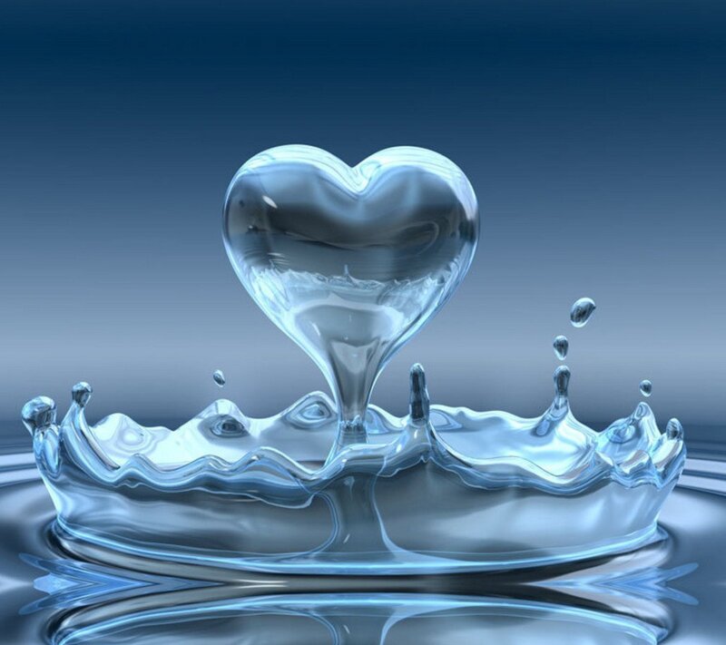 Water heart splash