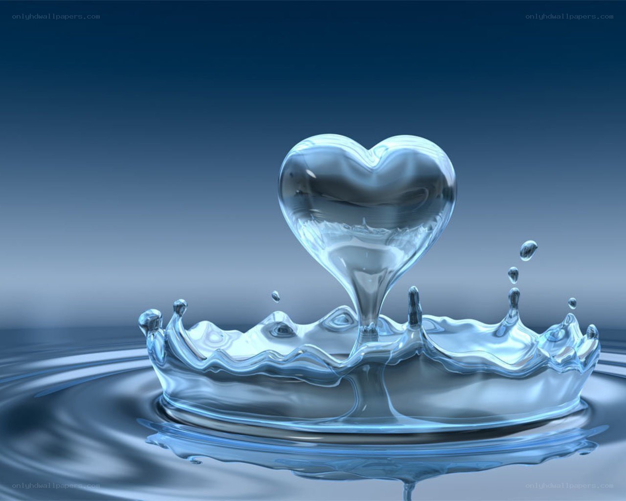 Water heart splash