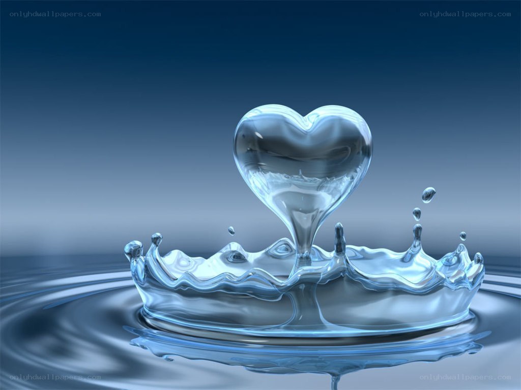 Water heart splash