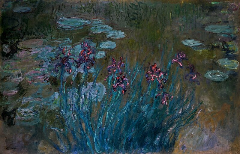 Water lilies and irises painting