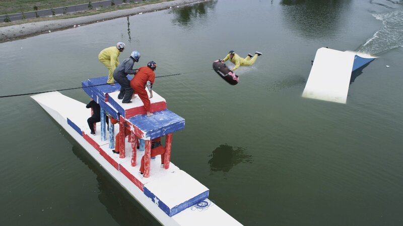 Water park obstacle course challenge