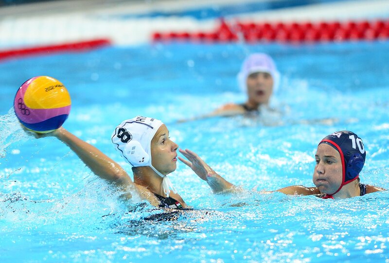 Water polo match in progress