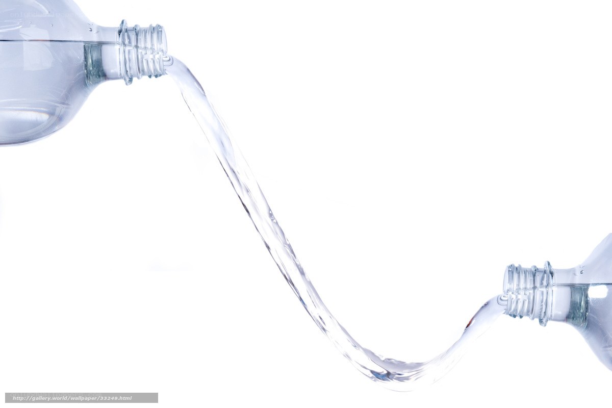 water pouring between bottles