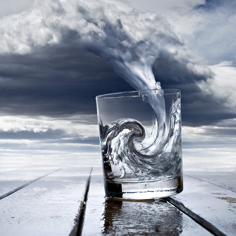Water pouring into glass