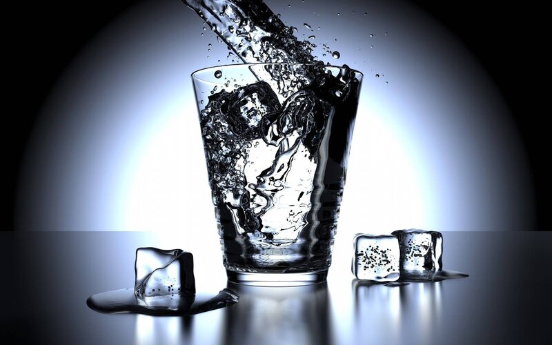 Water Pouring into Glass — Black, Dramatic