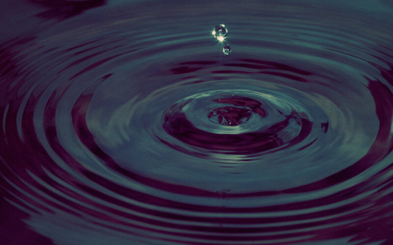Water ripple from a drop